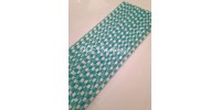 Checkered Light Blue Pattern  Paper Straw click on image to view different color option